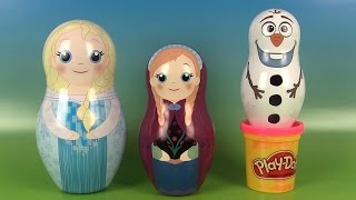 Reine des neiges poupées gigognes Frozen Nesting Dolls Œufs surprise en play doh