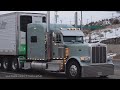 Truck Spotting USA | Jake Brake Engine & Traffic Sounds | Peterbilt Kenworth and other trucks