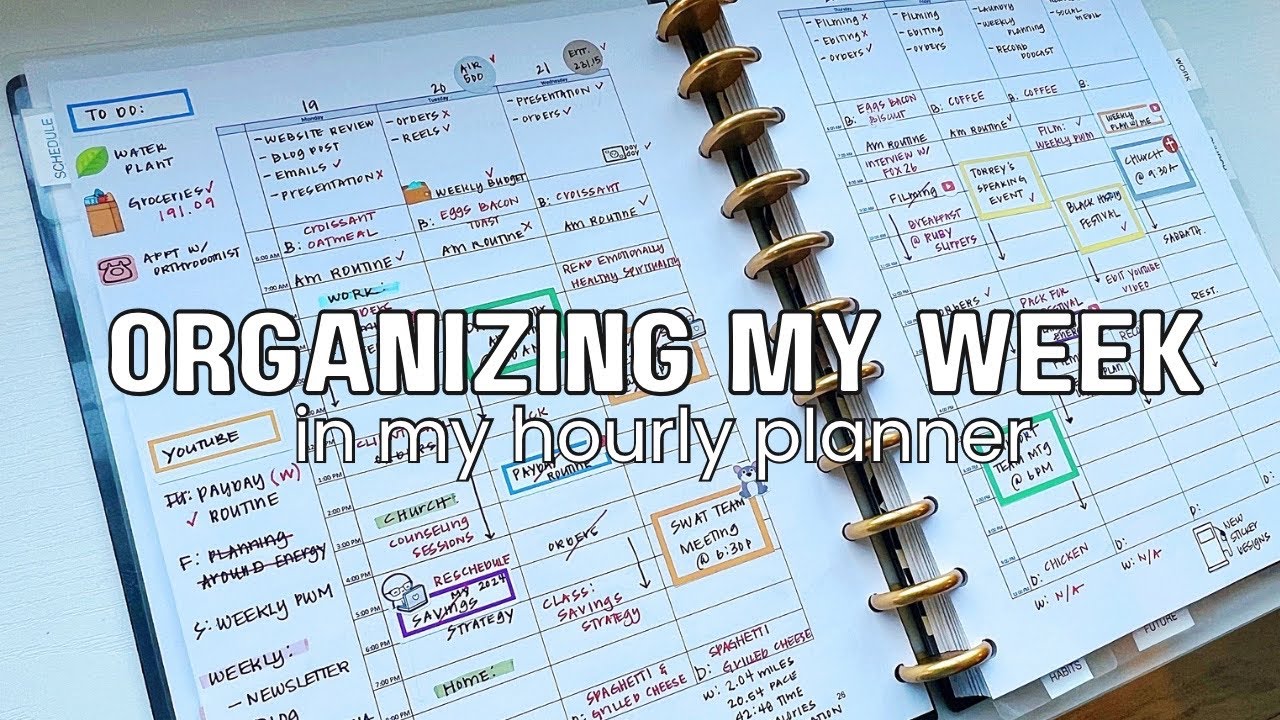 Organizing My Week In My Hourly Planner #organizingmyweek #howIplanmyweek