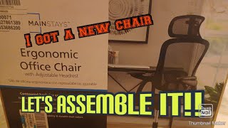 Mainstays Ergonomic Mesh Back Chair assembly #headrest #walmart #officechair #assemble #bestchair