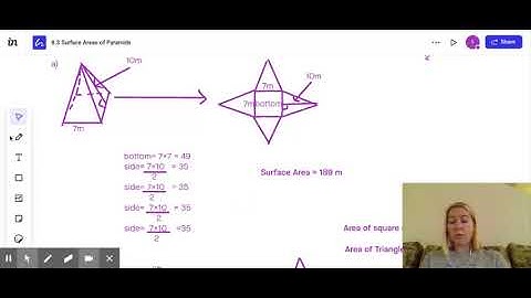 8.3 Surface Areas of Pyramids - Intro and Example 1: Finding the surface area of a square pyramid