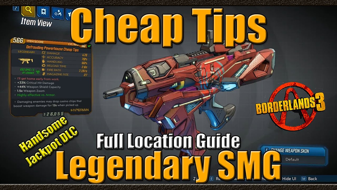 Borderlands 3 | The Cheap Tips | Legendary SMG | Full Location Guide |  Handsome Jackpot DLC