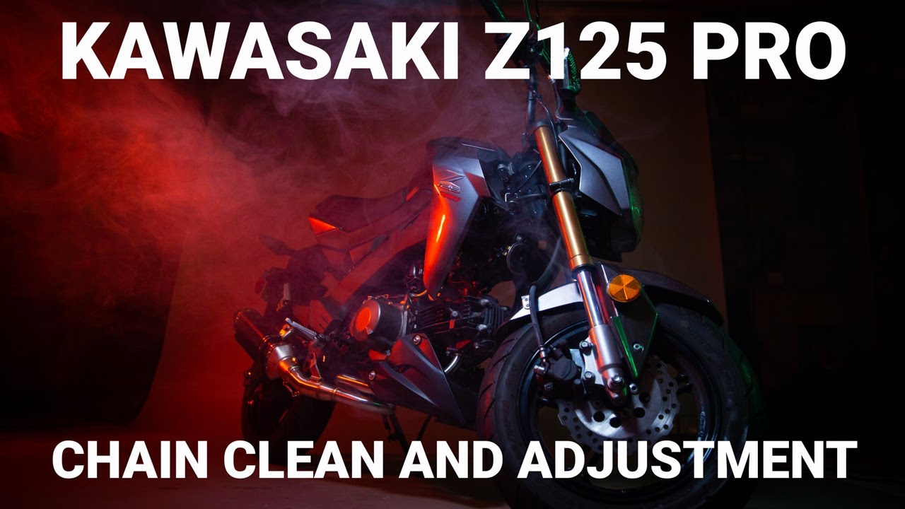 How To Z125 Pro Chain clean and tension adjustment w/Maxima Cleanup