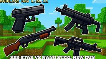 Red star vs nano steel New gun war addon | bedrock edition | mcpe | 1.21.114+ |1X1GAMING 