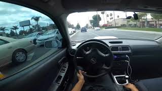 2003 Straight Piped Subaru WRX City Driving (POV) W/ External Mic | LOUD TURBO NOISES
