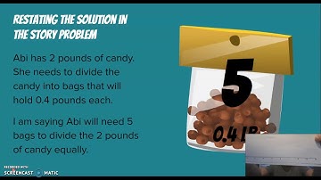 NC 5.NBT.7(c) Dividing Whole Numbers by Decimals (Tenths)