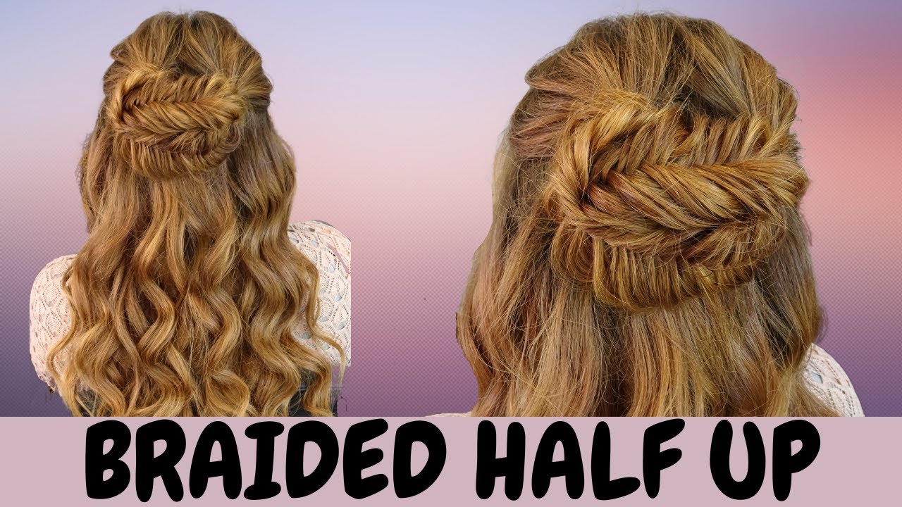 EASY wavy half up half down hairstyle - hair tutorial - YouTube