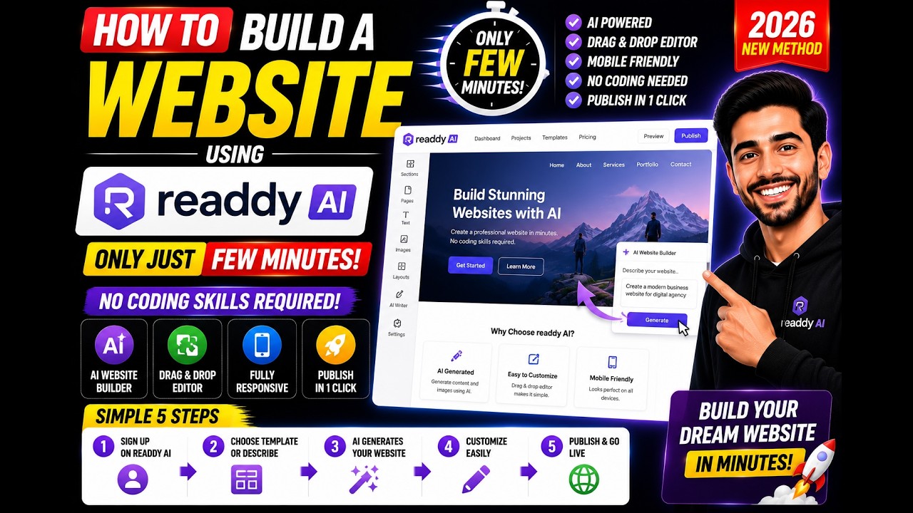 How to build a website using readdy AI only just in few minutes no ...