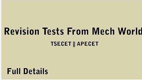 Revision Tests for TSECET and APECET-Full Details