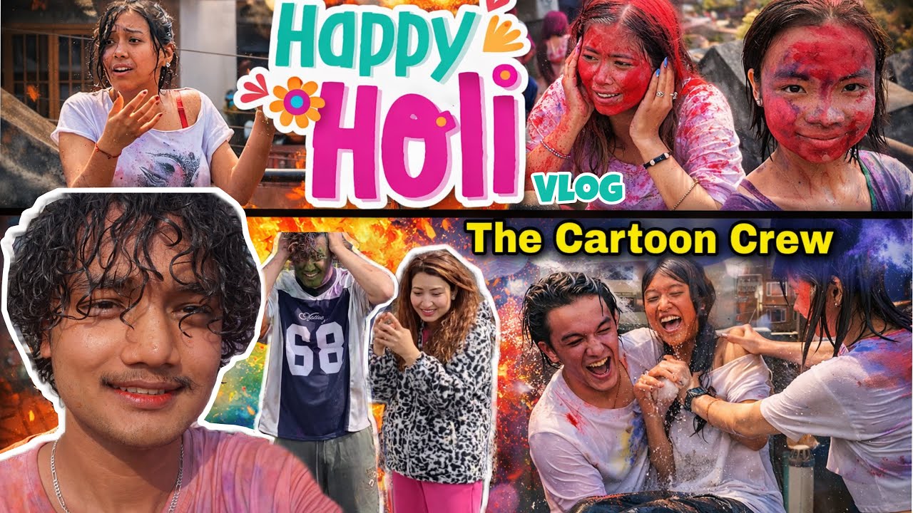 Crazy😱Holi Celebration with @TheCartoonzCrew family  |Holi Vlog 2026 / The Cartoonz crew