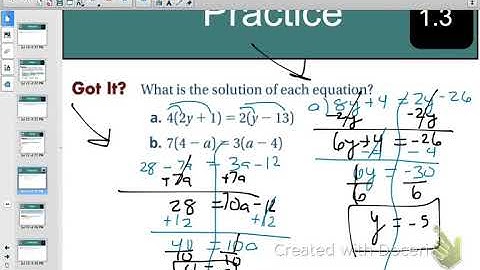 1.3 - Solving equations with variables on both sides