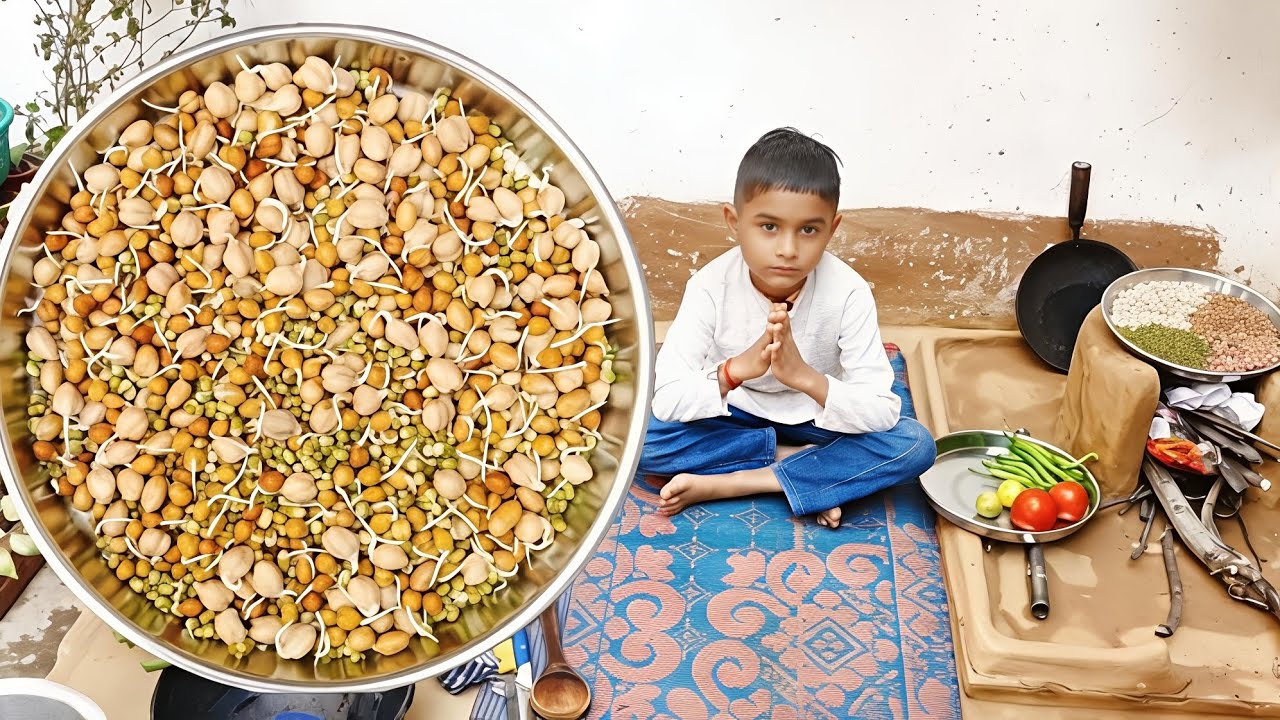 चना दाल और मुंगफली को अंकुरित करके बनाया बहुत स्वादिष्ट नास्ता