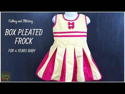 DIY Designer Box Pleated Baby Frock Cutting And Stitching Full Tutorial -  YouTube