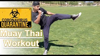 (2020) NO EQUIPMENT Muay Thai Workout and Drill - Muay Thai Training at home for beginners