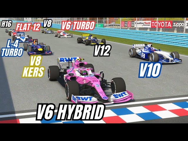 ALL F1 ENGINES (🔥TURBO and Aspirated🔥) in One RACE - YouTube