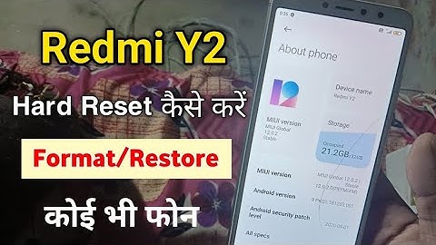 Redmi Y2 || Factory Reset || Hard Reset || 🔥🔥 Redmi Y2 Data Factory Reset 🔥 || Redmi M1803E6G ✅✅
