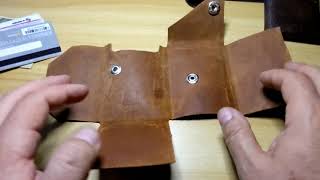 como hacer Fácil cartera de piel origami sin costuras cuero diy leather wallet no stitches Easy