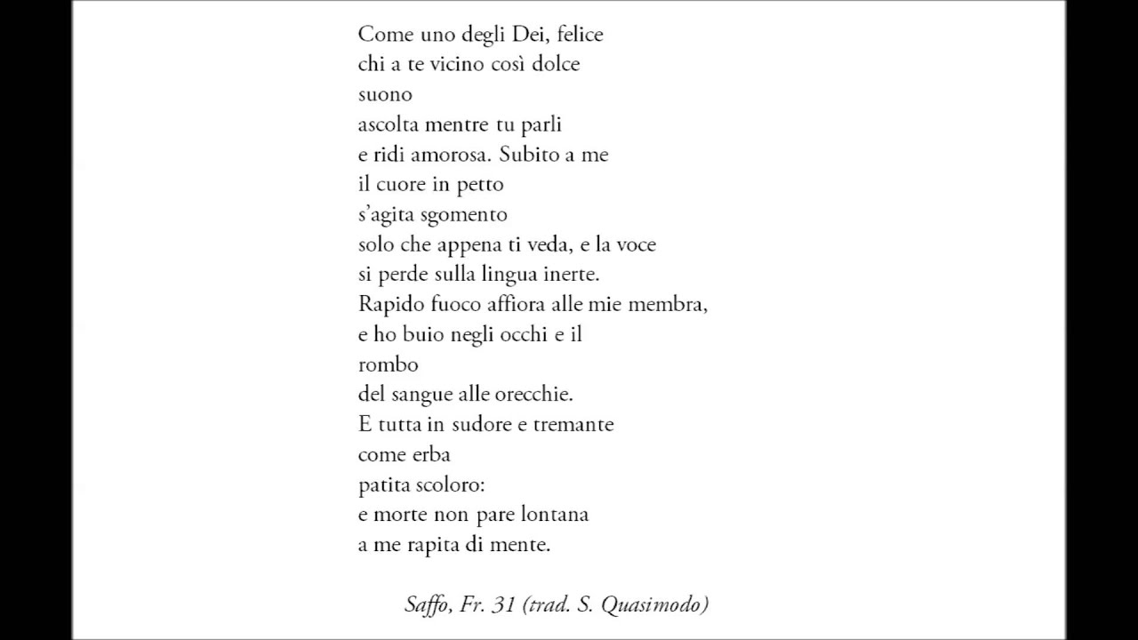 Parafrasi A Me Pare Uguale Agli Dei
