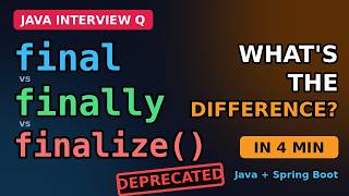 Details final vs finally vs finalize() in Java | Java Interview Question Explained Guide
