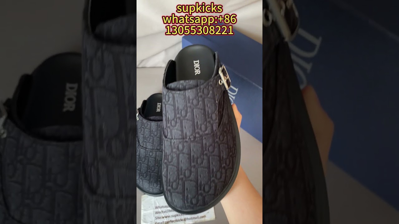 Dior Aqua Mule Black Dior Oblique Jacquard 