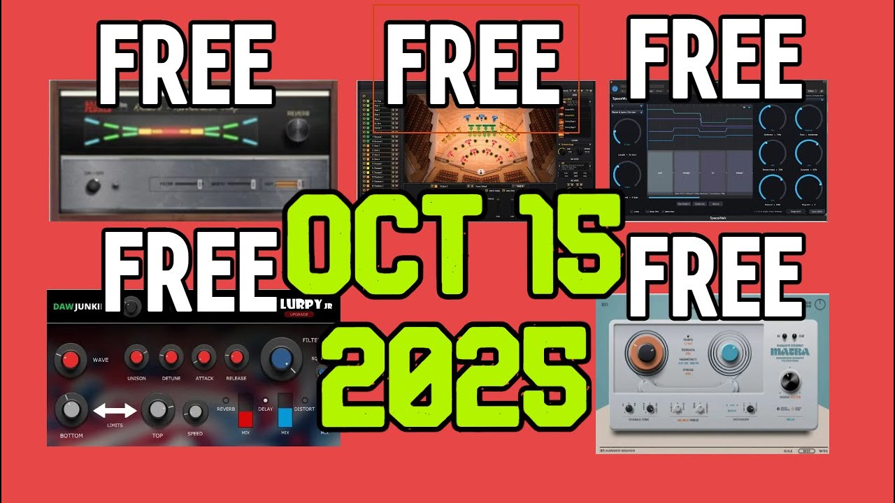 Free VST Plug-ins Oct 15th 2025 - Higher Plane SpaceWalk - DAWJunkie Slurpy - Safari Pedals Rhino