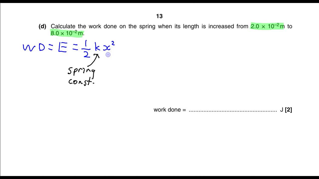 OCR Physics Alevel January 2010 Unit 1 Question 6d Work