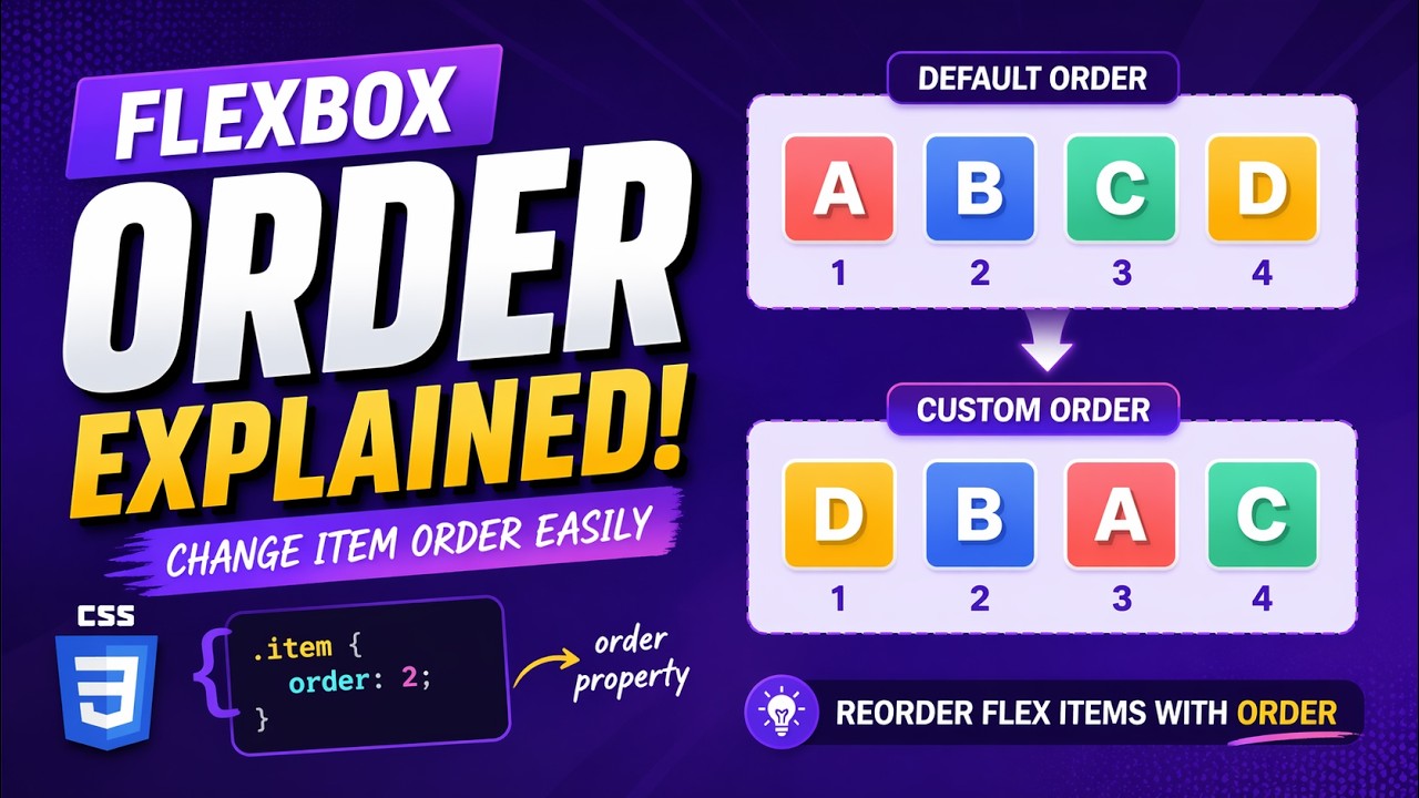 FLEXBOX || FLEX-BOX ITEM ORDER || TUTORIAL. - YouTube