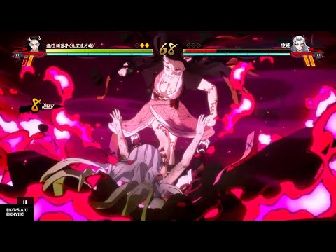 鬼滅の刃 ヒノカミ血風譚   竈門禰豆子（鬼化進行時）VS   堕姫（上弦の陸）  対戦  （三本目）【Demon Slayer】