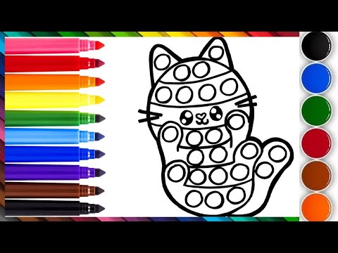 How to Draw a Cute Kitty Pop It 🌈||Drawing, Painting and Coloring For ...