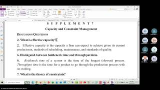Chapter 7s Capacity and Constraint Management Tutorial