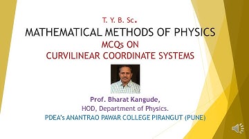 MCQs | TYBSc | MMP| Ch. I: Curvilinear Coordinate Systems|SPPU