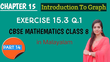 CHAPTER 15-INTRODUCTION TO GRAPH Part 14  Exercise 15.3 Q.1 CBSE MATHEMATICS CLASS 8 in Malayalam