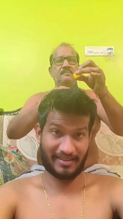 #happiness is having head massage from #daddy #love #funnyvideo  #massage #peace  #funny  #shorts