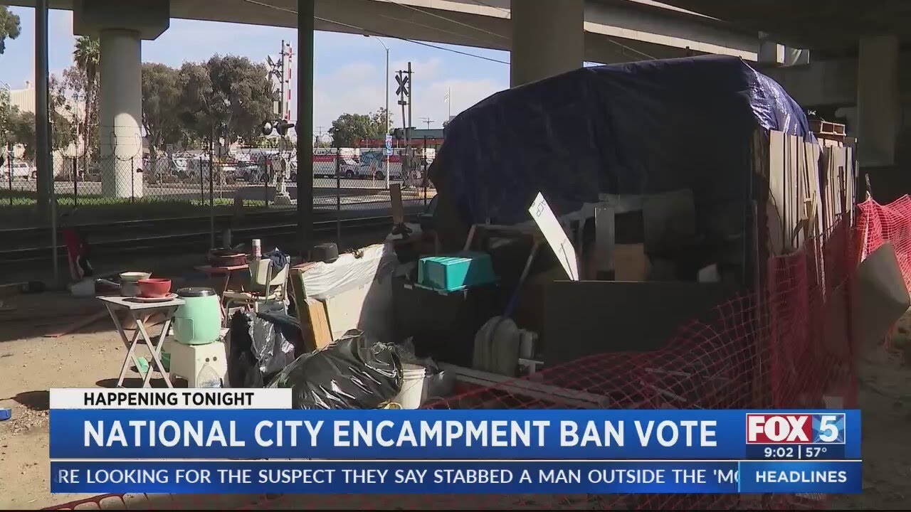 National City encampment ban vote - YouTube