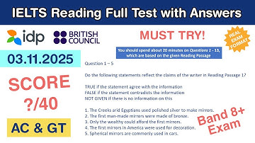 IELTS Reading Practice Test with Answers 03.11.2025 - Test #55