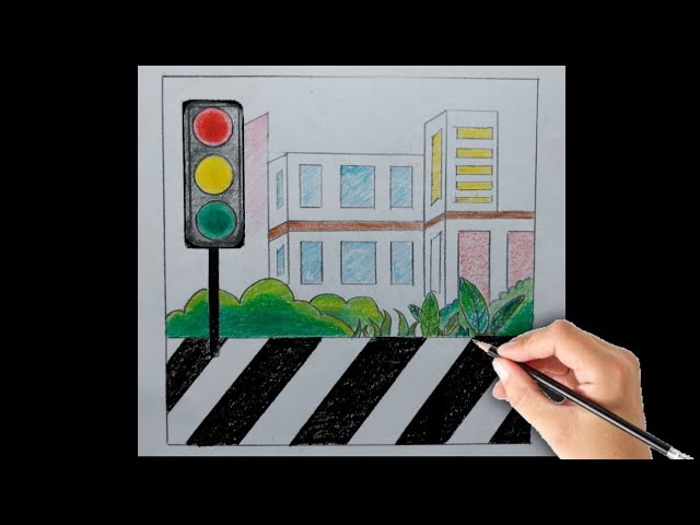 How to Draw Road Safety Drawing City Kids Using a Zebra Crossing Scene -  YouTube