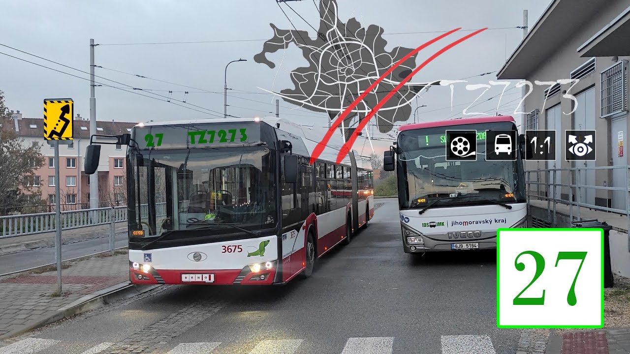 DPMB linka 27 - Jírova - Stará osada a zpět; POV video 1:1