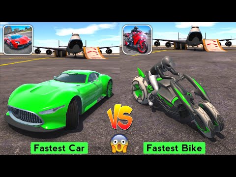😱Fastest Car vs Bike Comparison - Ultimate Car Driving Simulator vs Ultimate Motorcycle Simulator