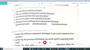 General Science 6, Unit 7 Mixture and Solution. Short Question Answers