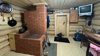 Living in a Cozy LOG CABIN offgrid. SPRING CLEANING. ASMR