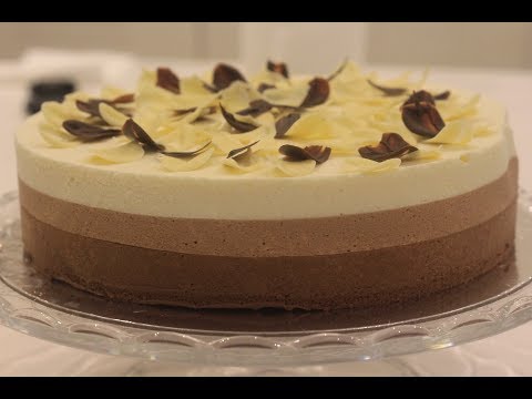 gâteau-aux-3-chocolats-(entremet-aux-trois-chocolats)-//كيك-موس-الشوكولاته