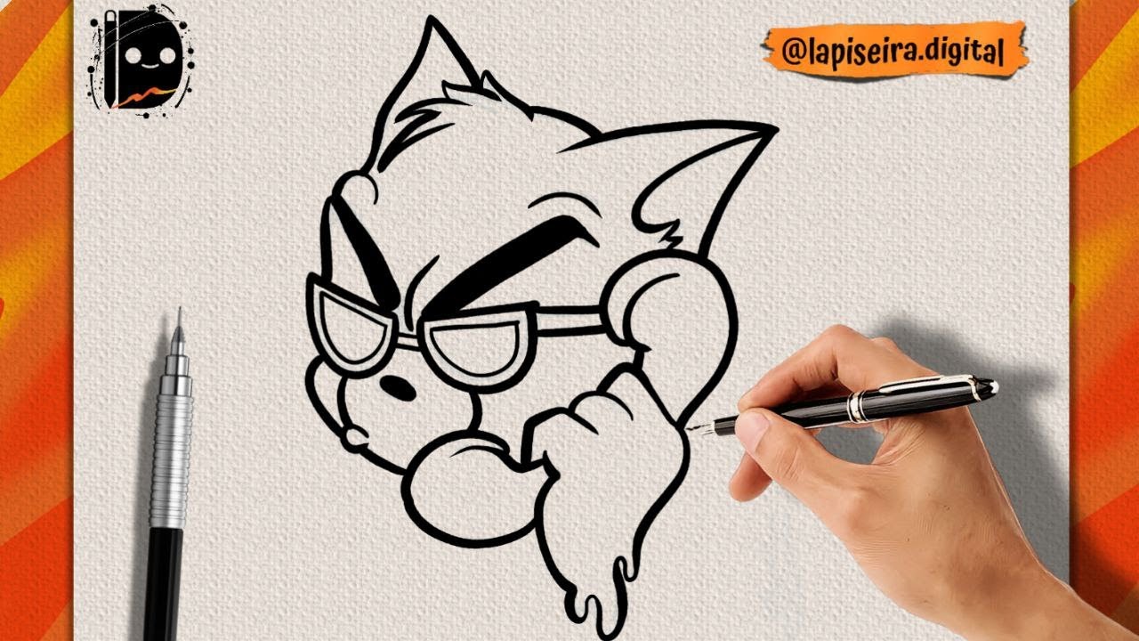 🔶Como desenhar o gato Tom no estilo mandraca passo a passo 