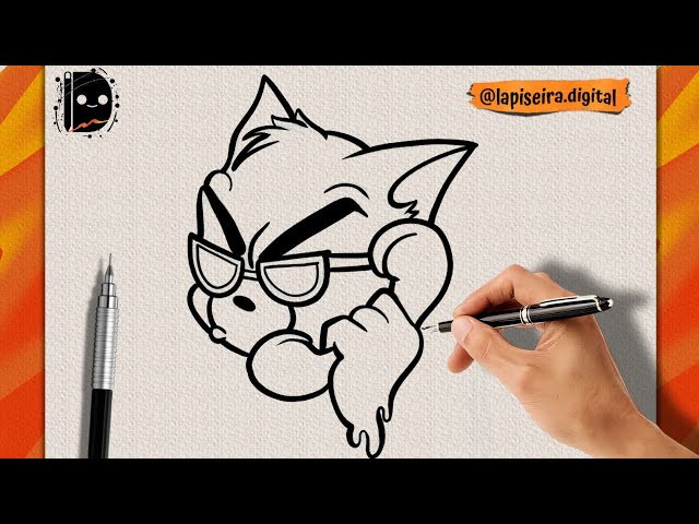 🔶Como desenhar o gato Tom no estilo mandraca passo a passo 