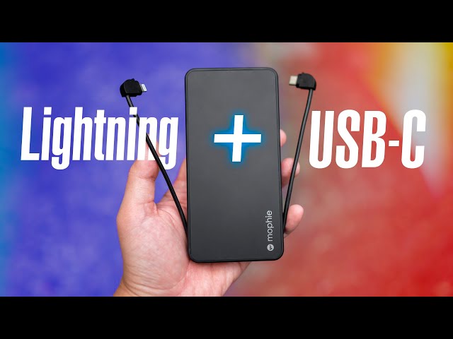 Trên tay mophie powerstation plus: tích hợp sẵn cáp USB-C và cáp Lightning