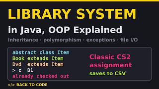 Library Management System in Java – OOP Explained (Inheritance, Polymorphism, Exceptions, File I/O)