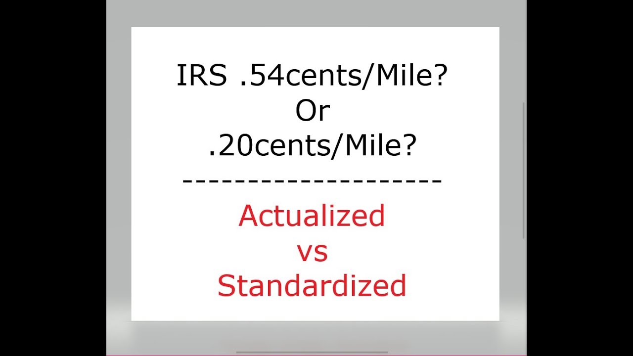 Actualized vs Standard Mileage Costs YouTube