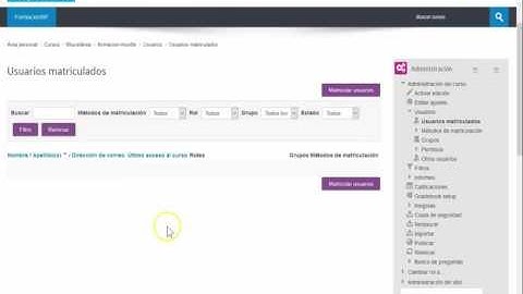 Cómo matricular usuarios en Moodle
