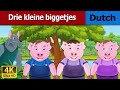 Drie kleine biggetjes | Three Little Pigs in Dutch | 4K UHD | Dutch Fairy Tales