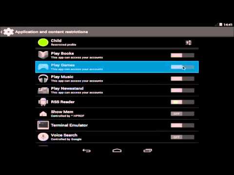 Android Tablet Restricted User