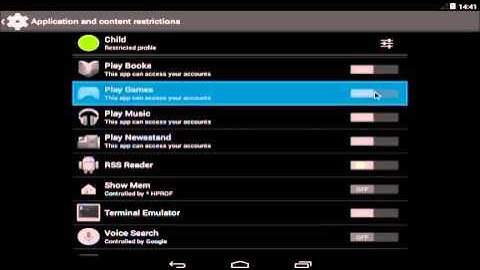 Android Tablet Restricted User